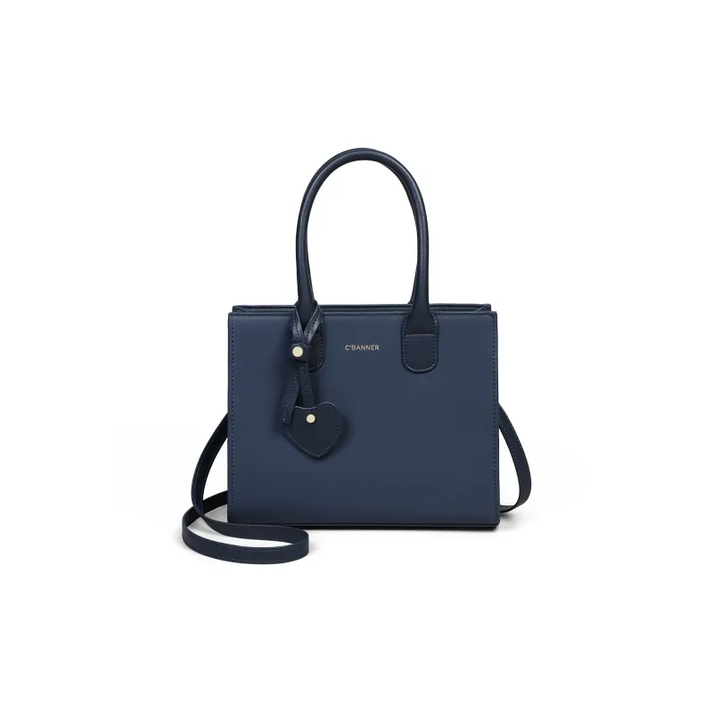 C°BANNER Split Cow Leather With Synthetic Leather Crossbody Handbag Regular Women's Blue-1