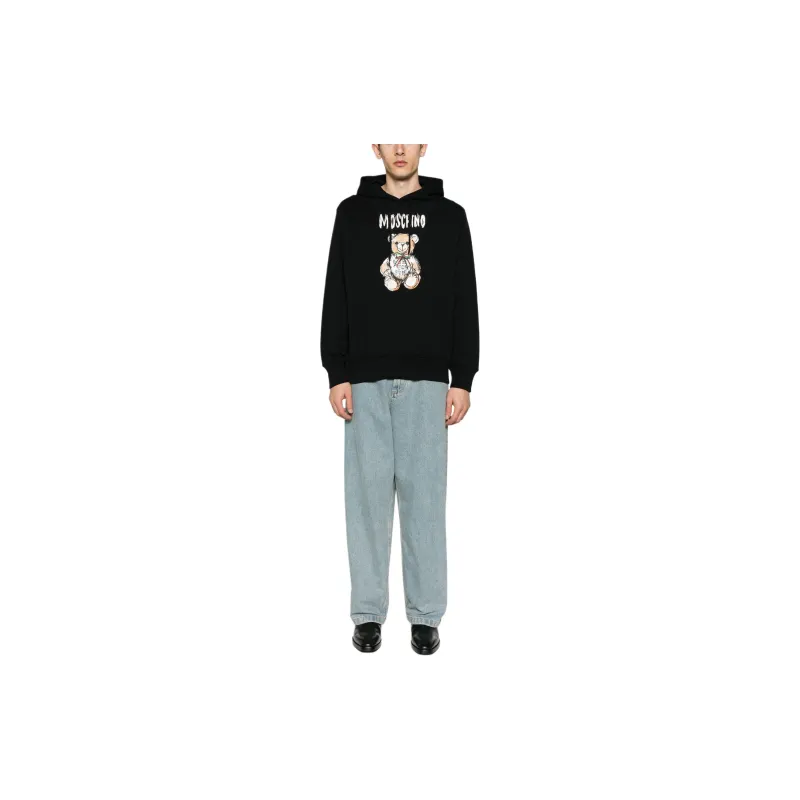 MOSCHINO Teddy Bear Printed Drawstring Hoodie-1