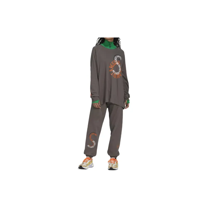 Adidas Knitted Sweatpants Unisex Brown-4
