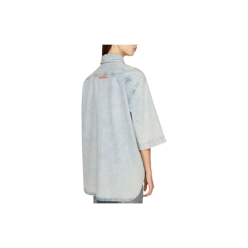 Acne Studios Buttoned Short Sleeved Denim Shirt-2