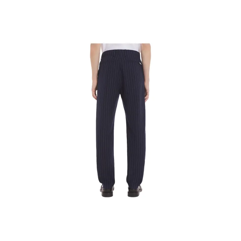 Maison Kitsune Pleated Striped Tapered Trousers-3