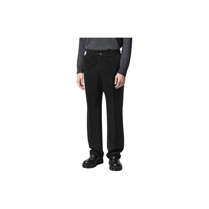 VERSACE Straight-Fit Trousers Casual Pants Men's Black-2