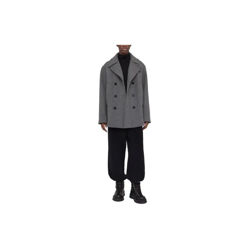 JIL SANDER + Double Breasted Felted Coat-1