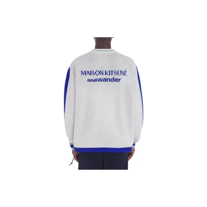 Maison Kitsune x And Wander Sweatshirt Unisex White-3