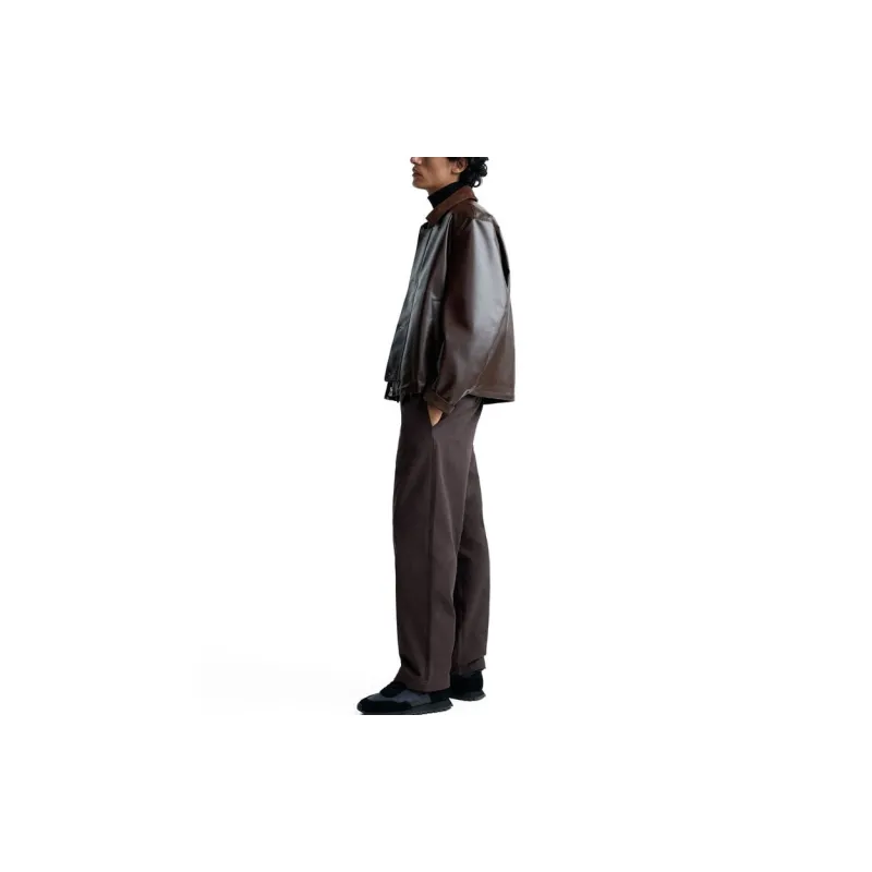 ZARA Leather Jacket Men's Chocolate-3