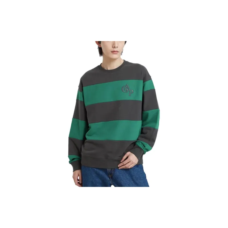 GAP Sweatshirts Men Green Stripes-2