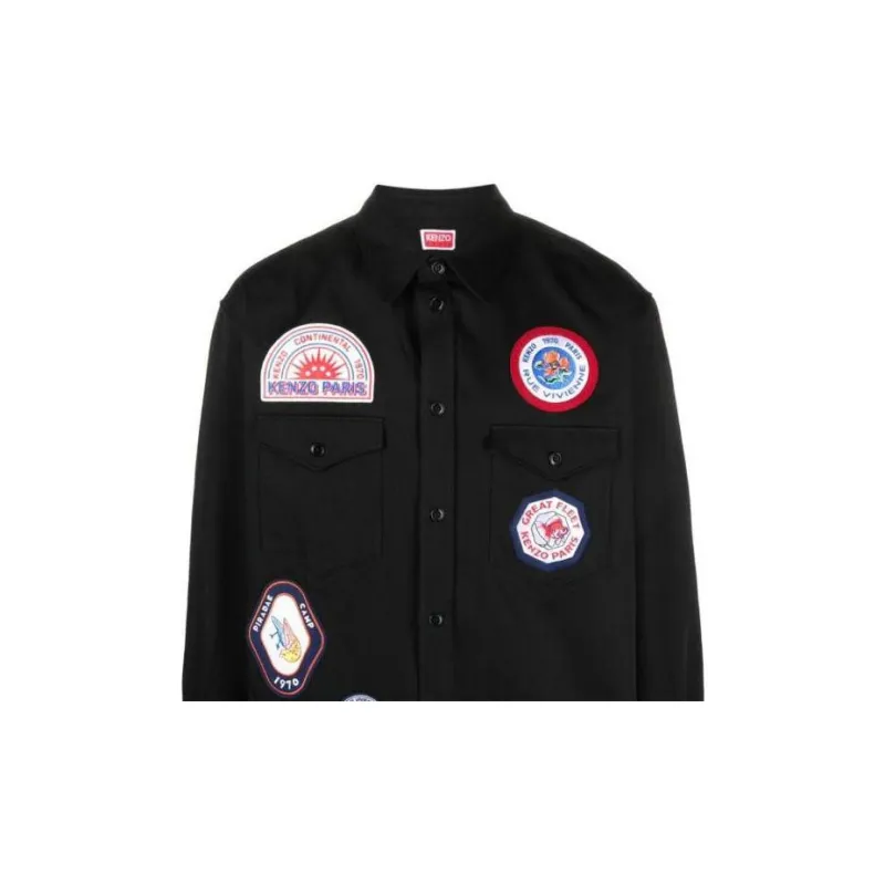 KENZO Appliqué logo Cotton Shirt-4