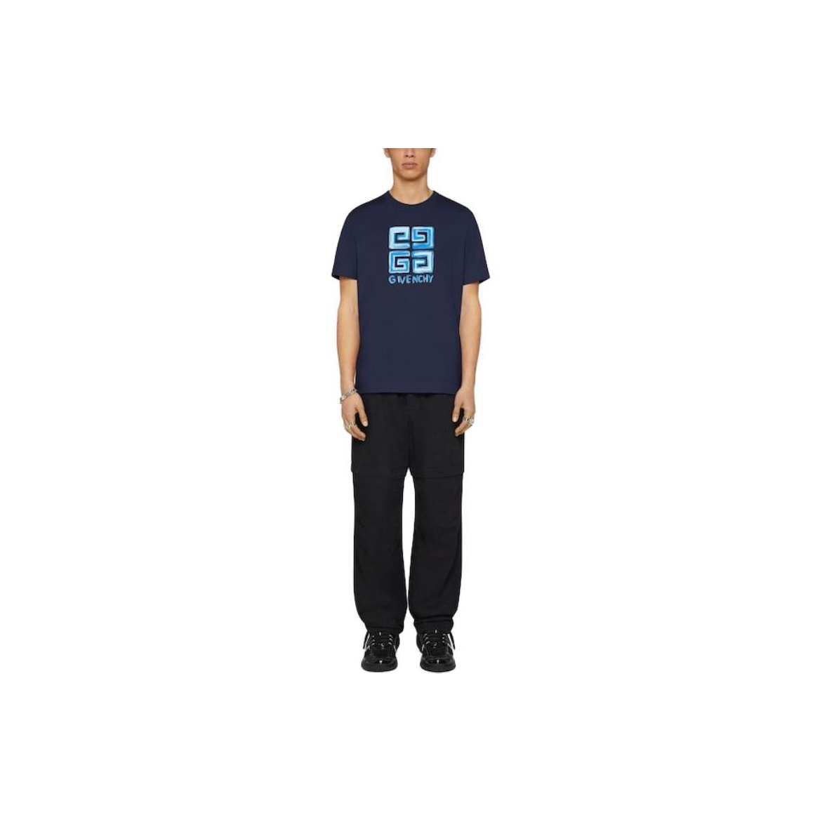 Givenchy T-Shirts Men Navy Blue L - POIZON