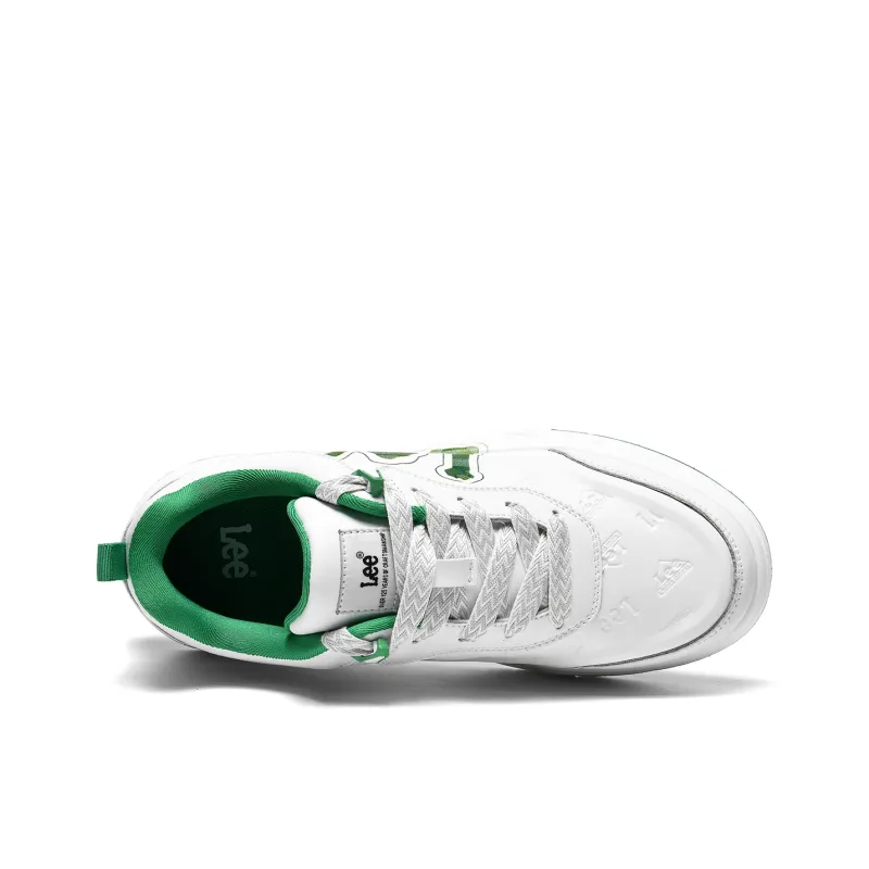Lee Classic And Versatile White Sneakers, Trendy Fashion Low Top Height Increasing Skateboard Shoes Men's-10