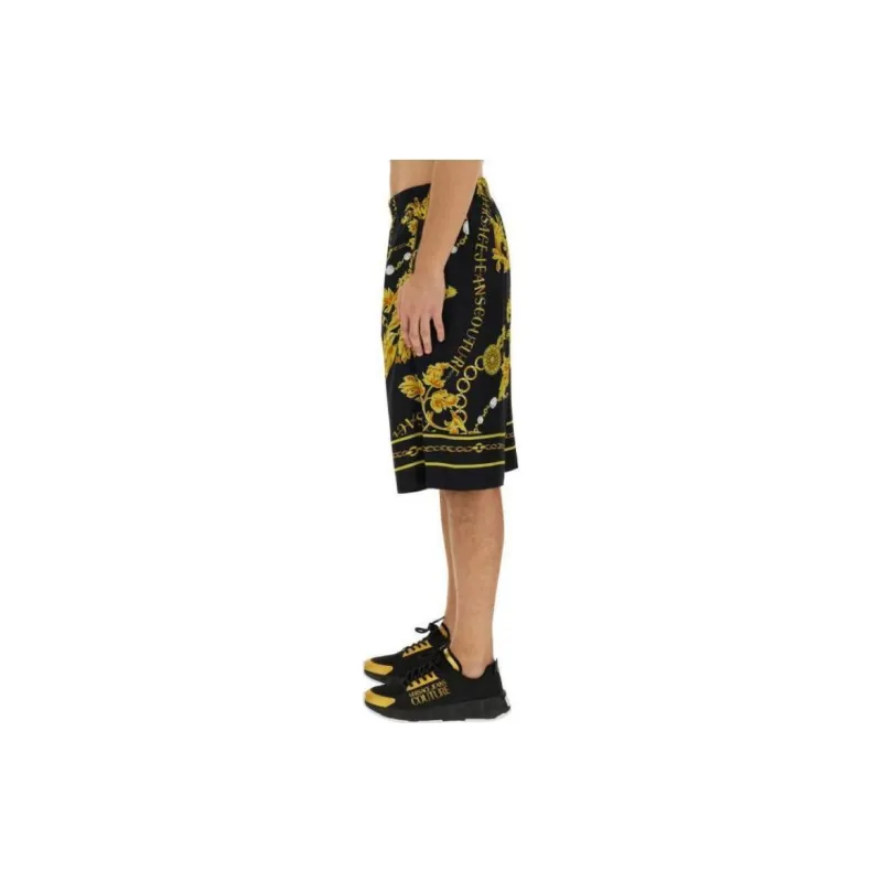VERSACE JEANS COUTURE Barocco Printed Knee Length Track Shorts-2