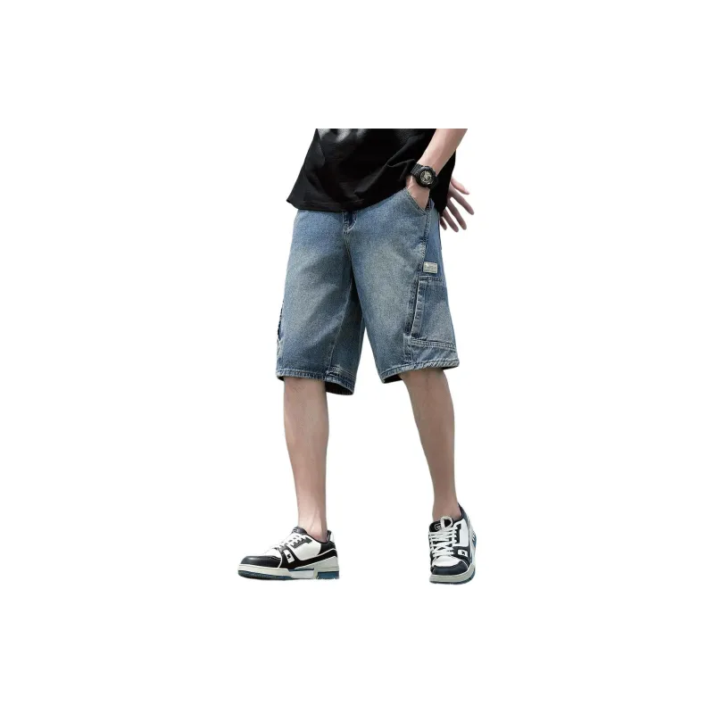 Tonlion Denim Shorts Men's Vintage Blue-2