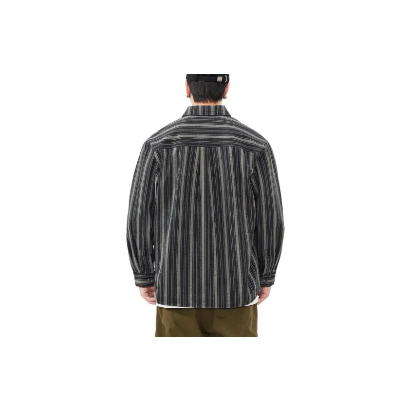 PAUL FRANK Shirt Men's Black Gray Stripes-2