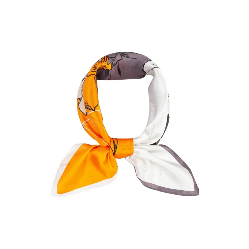 Shanghai Story 100% Mulberry Silk Silk Scarves Women's Patch Bamboo Leaf Flower Gift Box Set-75