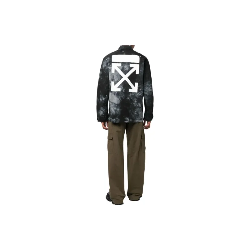 OFF WHITE Logo Printed Long Sleeved Shirt Jacket-3