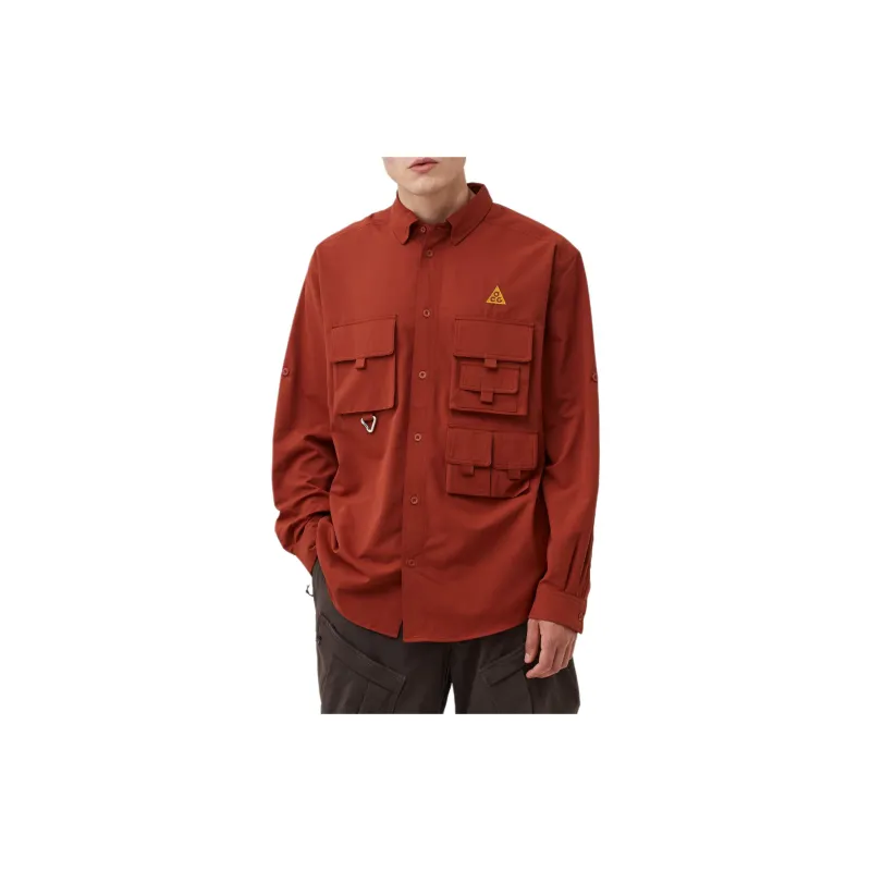 Nike ACG Dri FIT UV Shirt Men's Red Brown-5