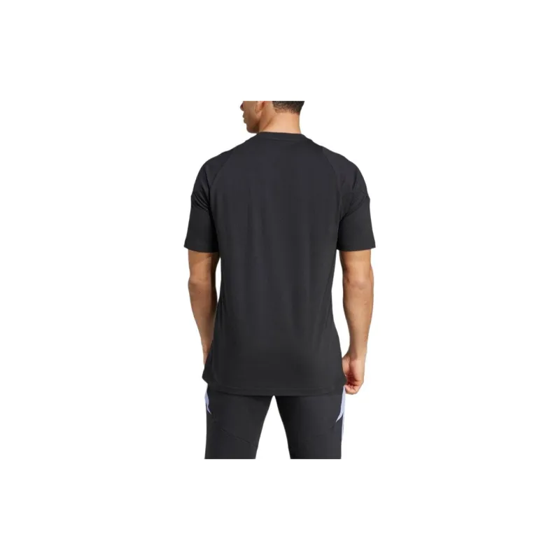 Adidas T Shirt Men's All Black/Spark Blue-2