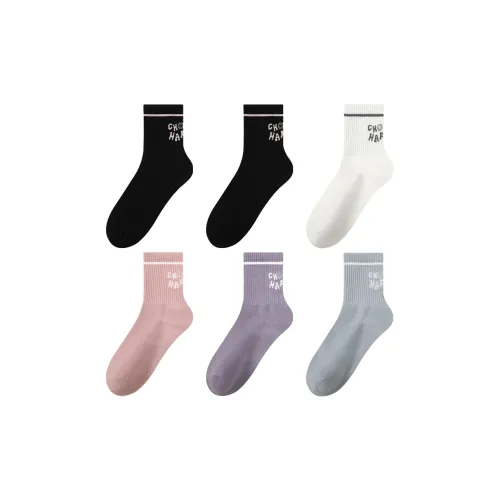 MIIOW Trend Party Series Mid-Calf Socks Women's 6 Pack