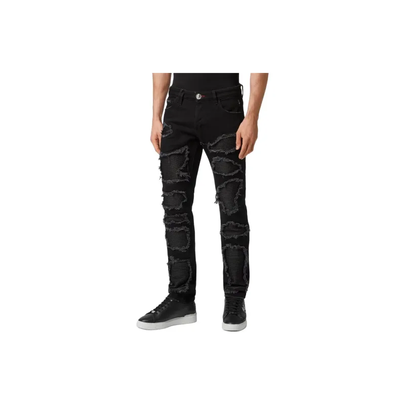 PHILIPP PLEIN Rip detailed Skinny cut Jeans-3