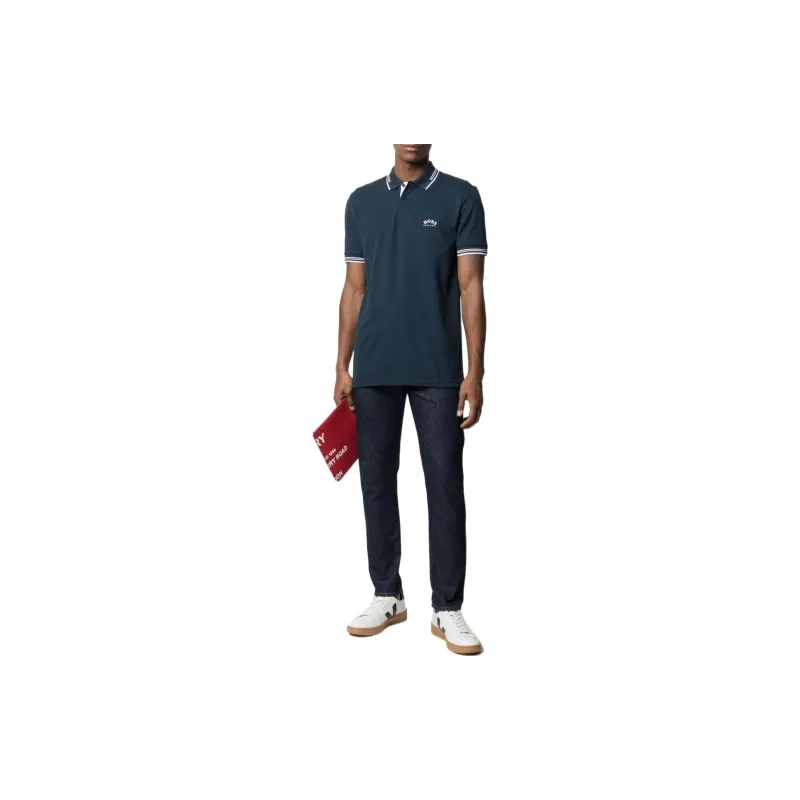 HUGO BOSS Short Sleeve Polo Shirts Men's Blue-2