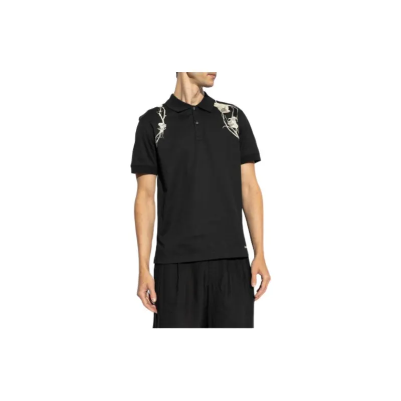 Alexander McQueen Floral Embroidered Polo Shirt-2