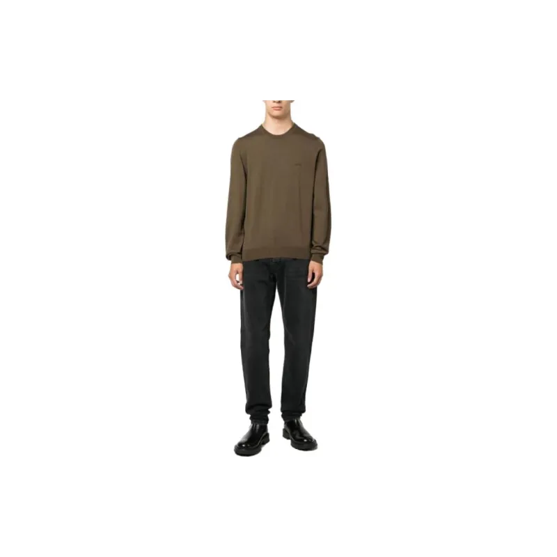 HUGO BOSS Logo Embroidered Crewneck Jumper-1