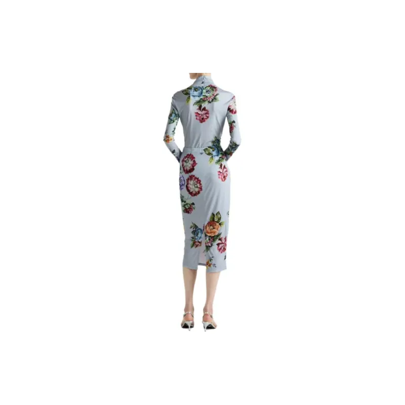 PRADA Long-Sleeved Dresses Women's Steel Gray-1