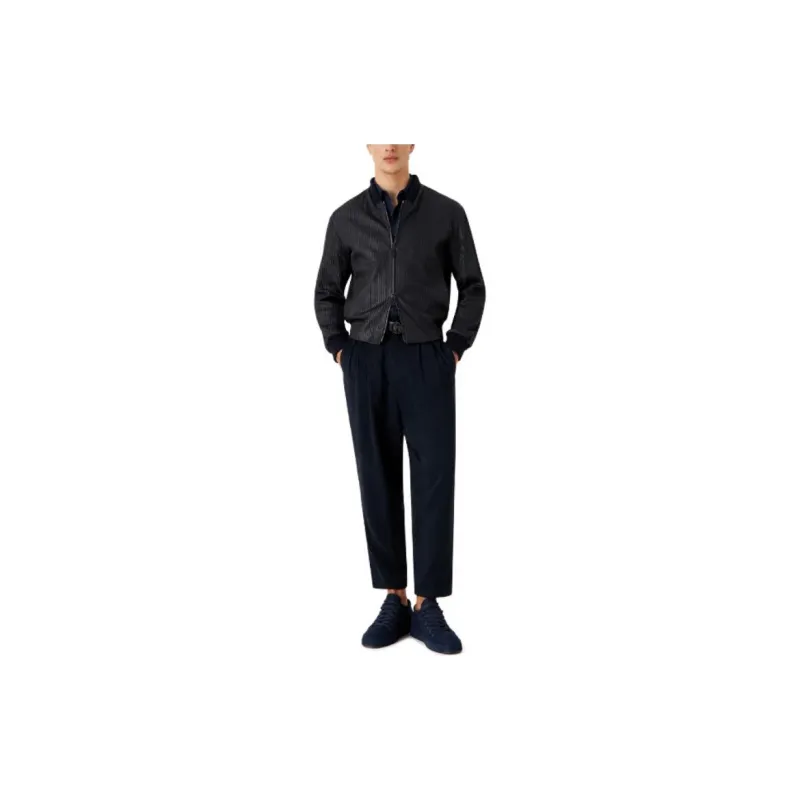 GIORGIO ARMANI Leather Jacket Men's Black-3