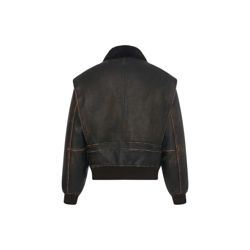 THE ROW SS24 Leather Jacket Men's Black-1