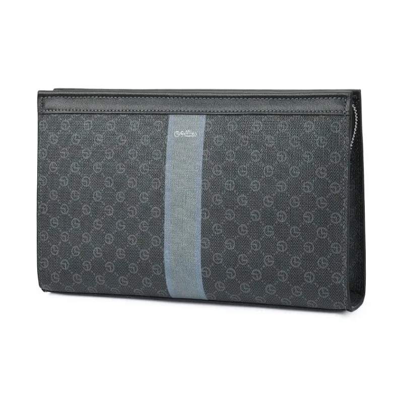GOLDLION PVC Clutch Envelope Bag Men's Black-1