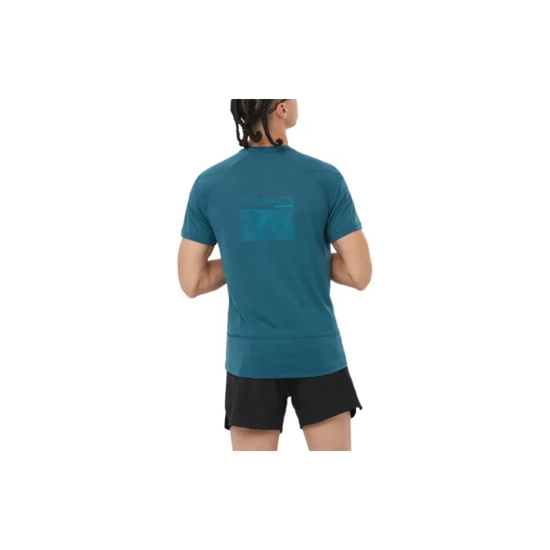 SALOMON CROSS RUN GRAPHIC T-Shirt Men's Blue-3