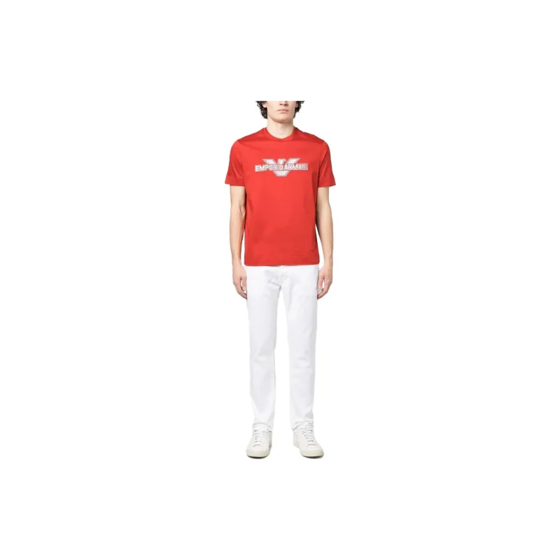 EMPORIO ARMANI T Shirts Men Rusty Red-2