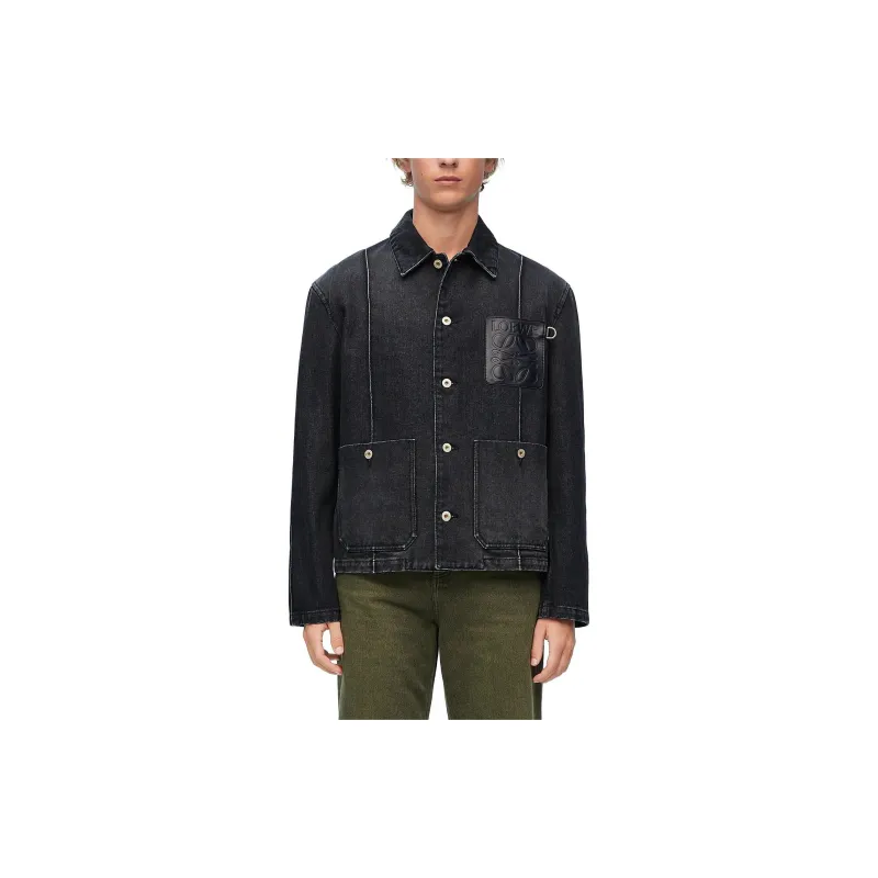 LOEWE Leather pocket Denim Jacket-2
