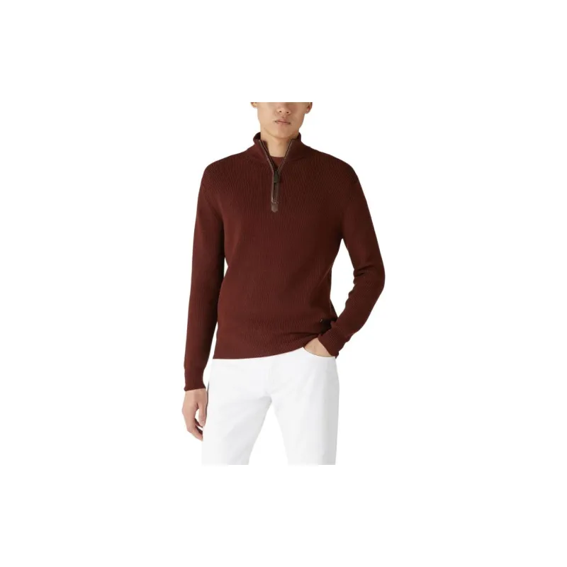 Loro Piana Stanton Half-Zip Knitwear Men's Red-1