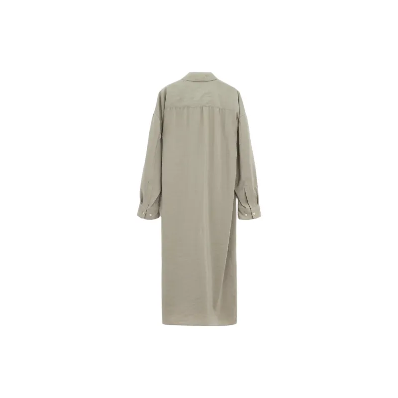 Lemaire Straight Collar Twisted Dress 'Light Misty Grey'-1