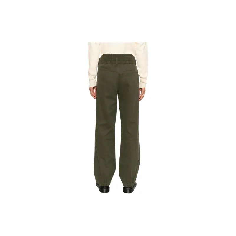 GR10K Pleat detailing Cotton Wide leg Trousers-2