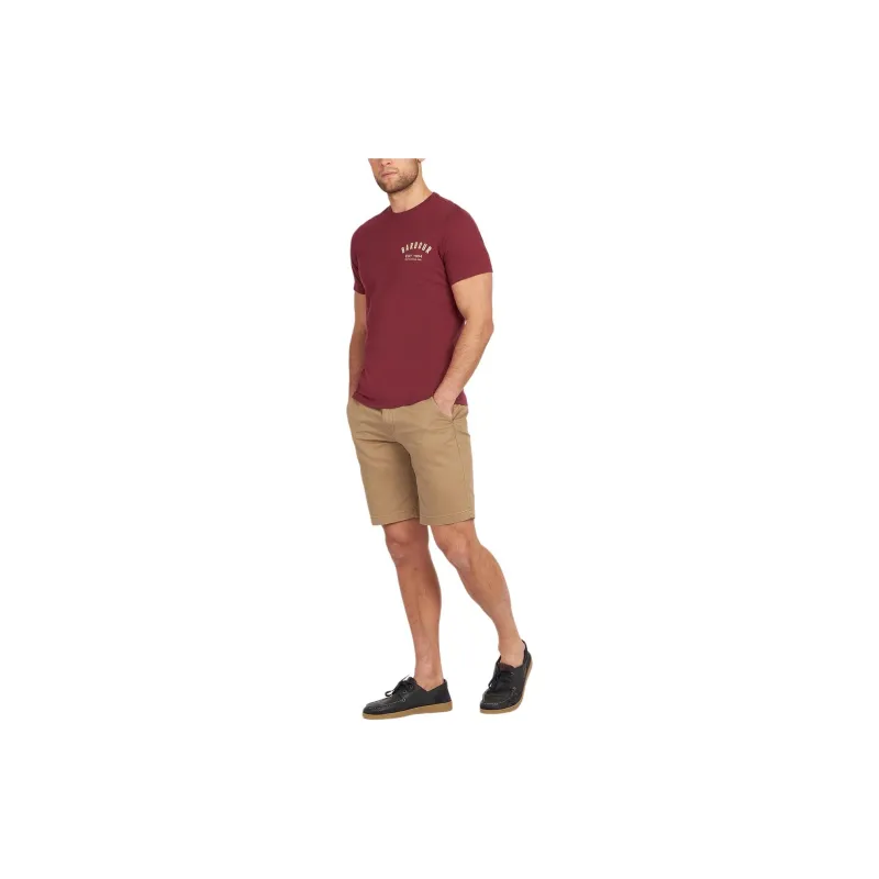 BARBOUR T-Shirts Men Burgundy-4