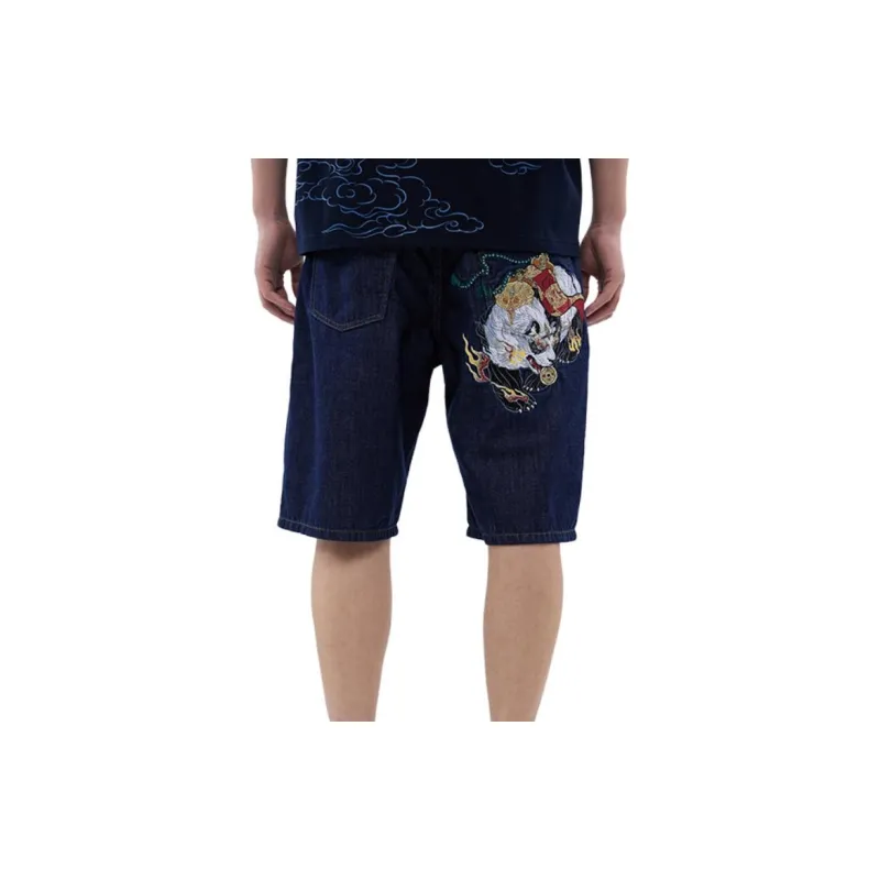 ONIARAI Denim Shorts Men Denim Blue-3