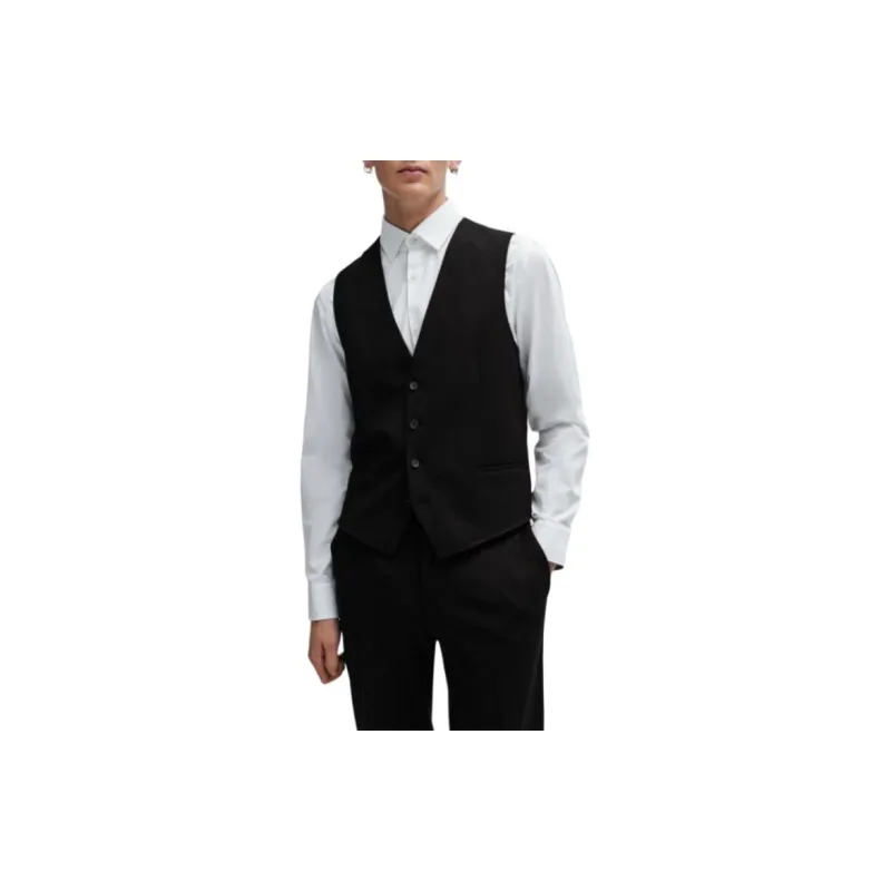 HUGO BOSS Three-Piece Slim-Fit Suit In Performance-Stretch Jersey Business Suits Men's Black-2