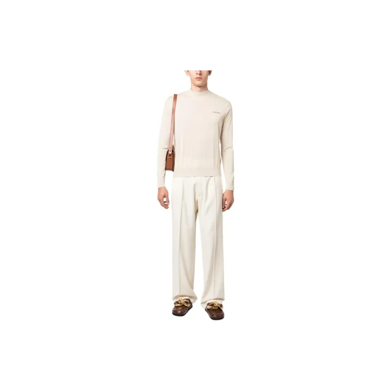 MARNI Embroidered logo Virgin wool Jumper-1