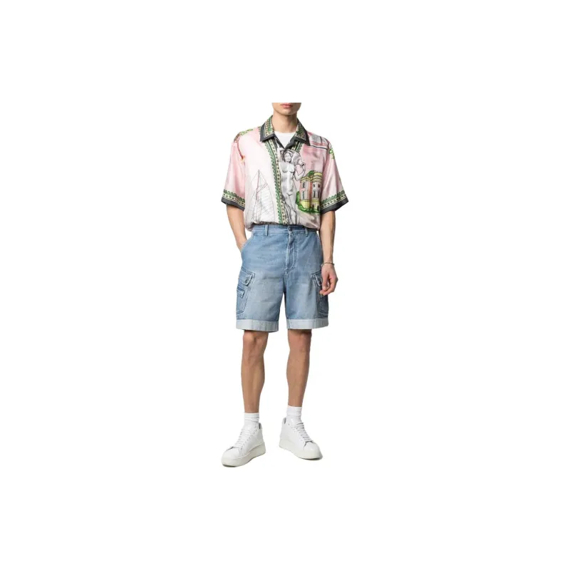 BALMAIN Denim Shorts Men Blue-1
