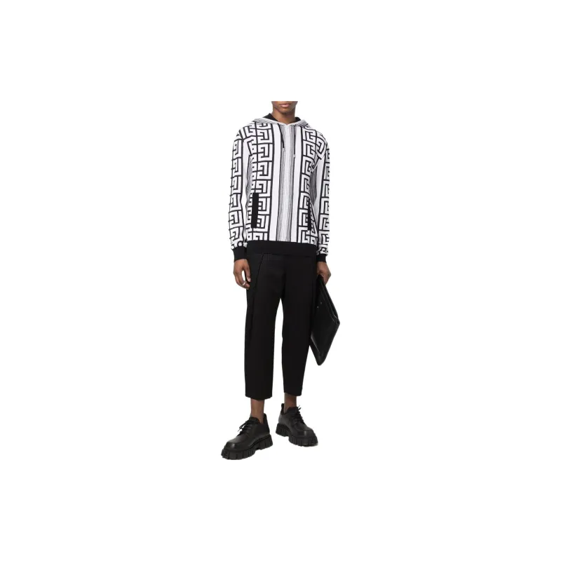 BALMAIN Monogram Drawstring Hoodie-3