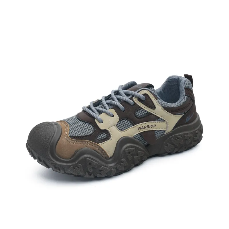 Warrior Chunky Sneakers Lightweight Low Top Casual Shoes Women's WXYS 4518Z Gray Brown 1.0-1