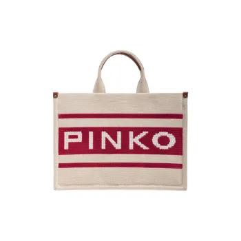 PINKO Cotton One Shoulder Handbags Regular Women's White/Red