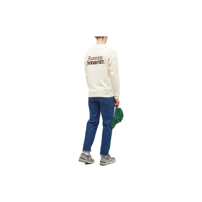 New Balance M 70s Run Graphic LS T-Shirts Men Ecru-1