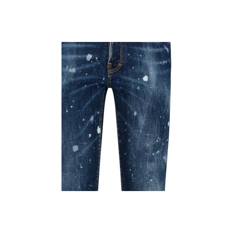 DSQUARED 2 Sprayed Effect Straight Leg Distressed Jeans-2