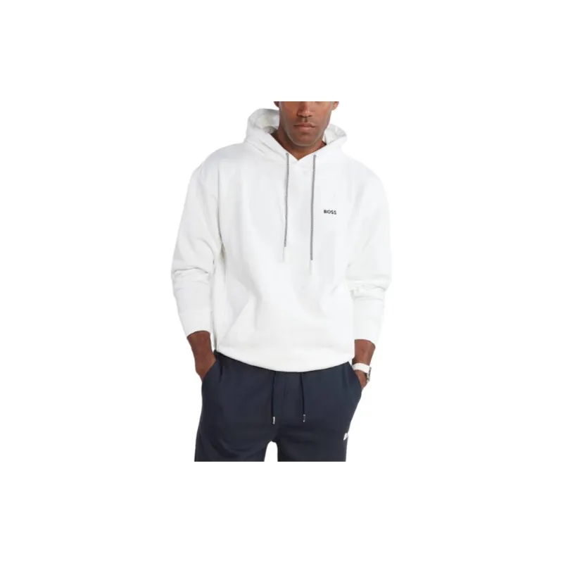 HUGO BOSS Logo embroidered Drawstring Hoodie-4