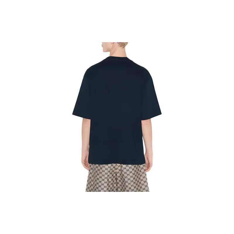 GUCCI Logo Printed Crewneck T-Shirt-5