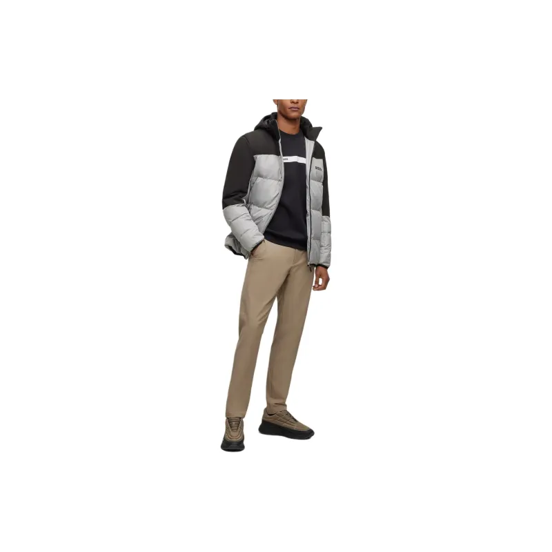 HUGO BOSS Regular Fit Water Repellent Down Jacket With Logo Detail Jackets & Coats Men's Light Gray-4