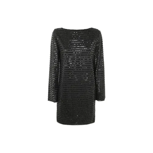 EMPORIO ARMANI Moon Capsule Collection Tulle Tunic Dress With Striped Sequinned Motif