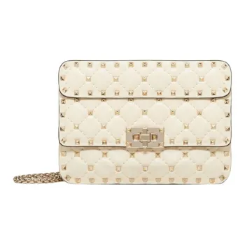 Valentino Leather Shoulder Bag Crossbody Bag Women's White